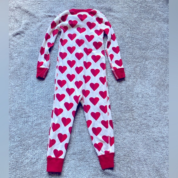 HANNA ANDERSSON Cotton Footless Zip-Front Sleeper Valentine Red Hearts 90 3T - Picture 4 of 4